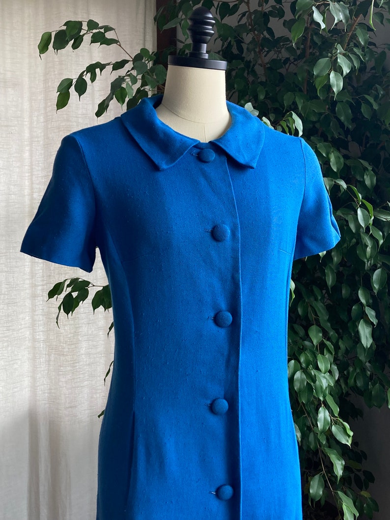 1960s Tudor Square Collared Button Up Dress image 3