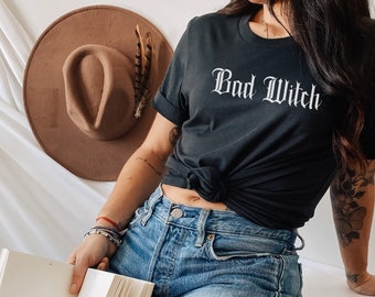 Good Witch Bad Witch Shirts with Gothic Font, Halloween Witch Shirts, Witch Halloween Shirt, Halloween Shirt Witch, Bad Witch Shirts