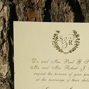 Gold Foil Monogram Wedding Invitation Suite, gold wedding invitation, foil wedding invitations, gold and blush wedding invitations