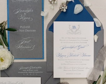 Antler Monogram Wedding Invitation