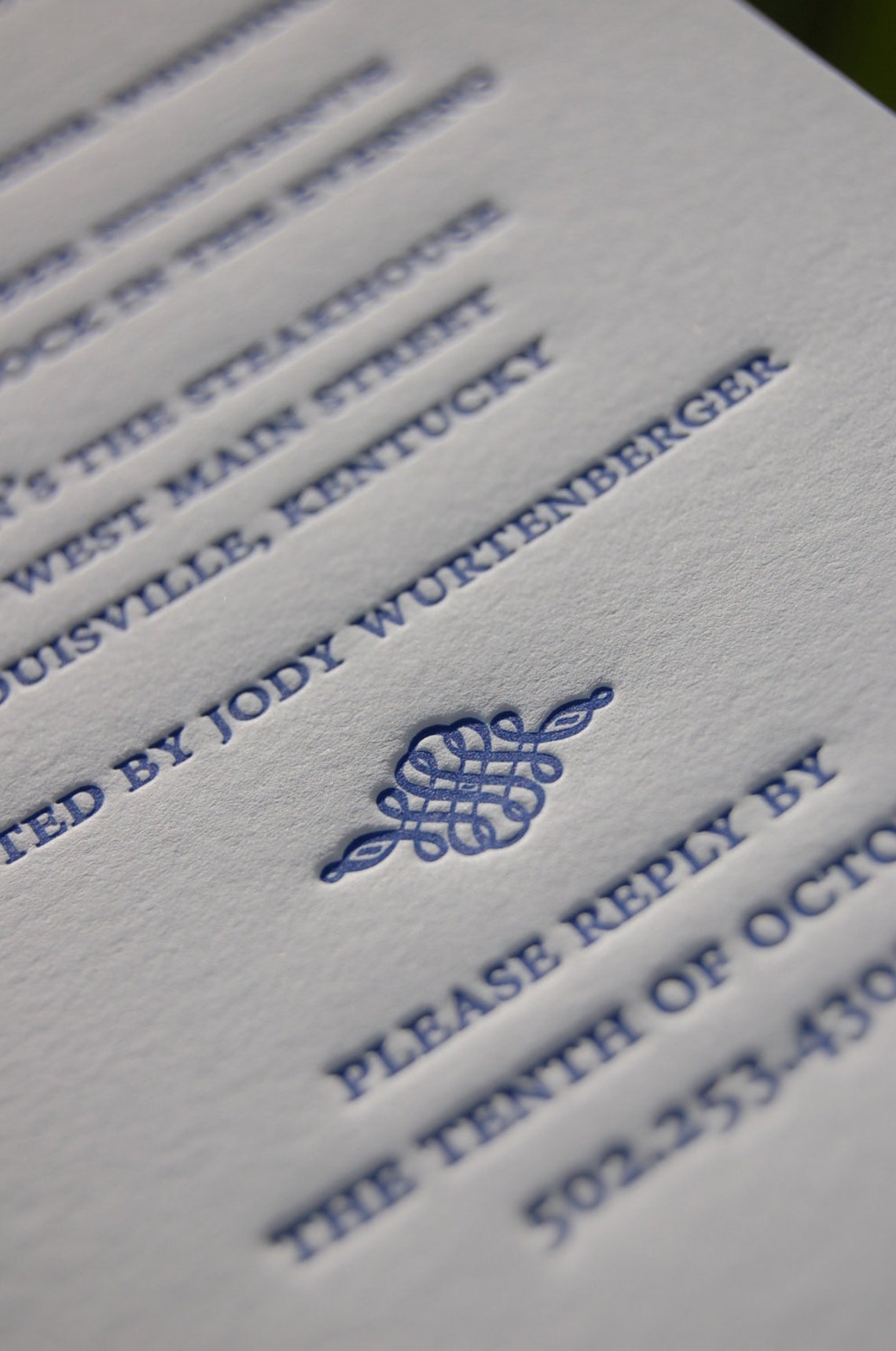 SAMPLE Letterpress Wedding Invitations FEDEX 2 Business Day Etsy