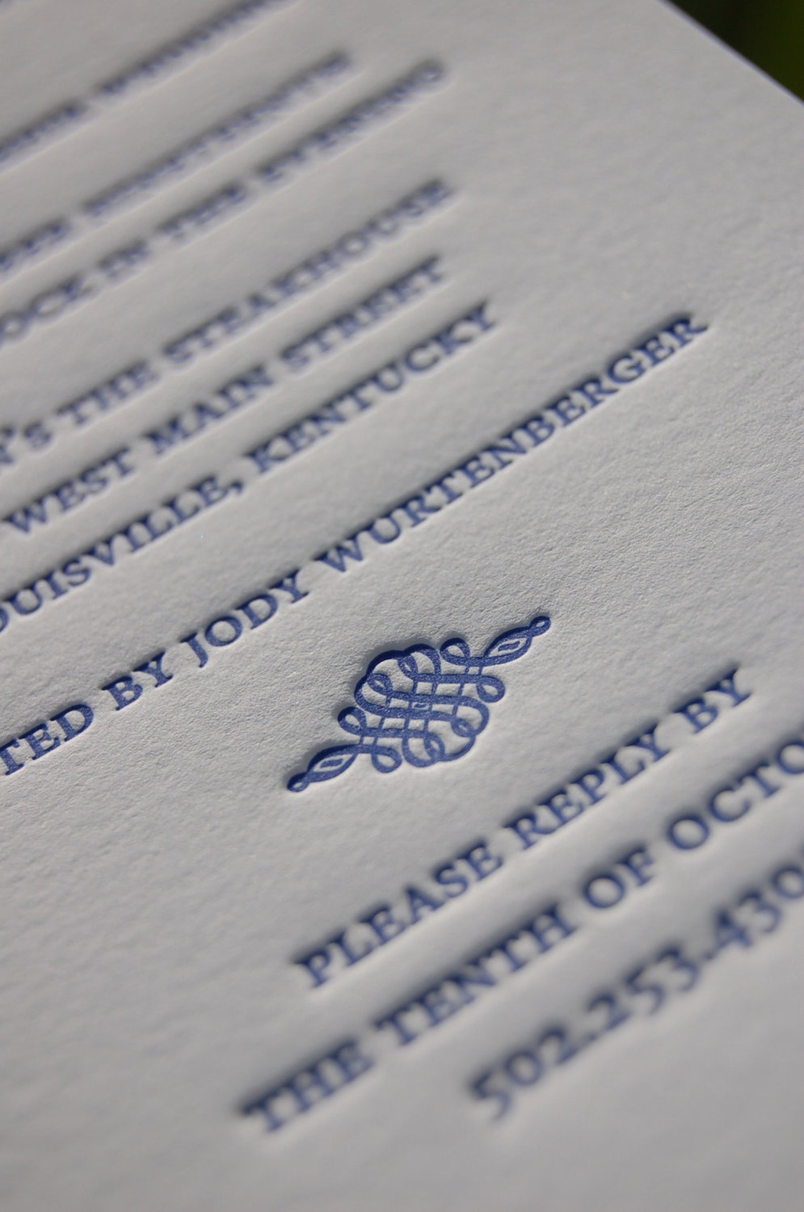 SAMPLE Letterpress Wedding Invitations FEDEX 2 Business Day Etsy