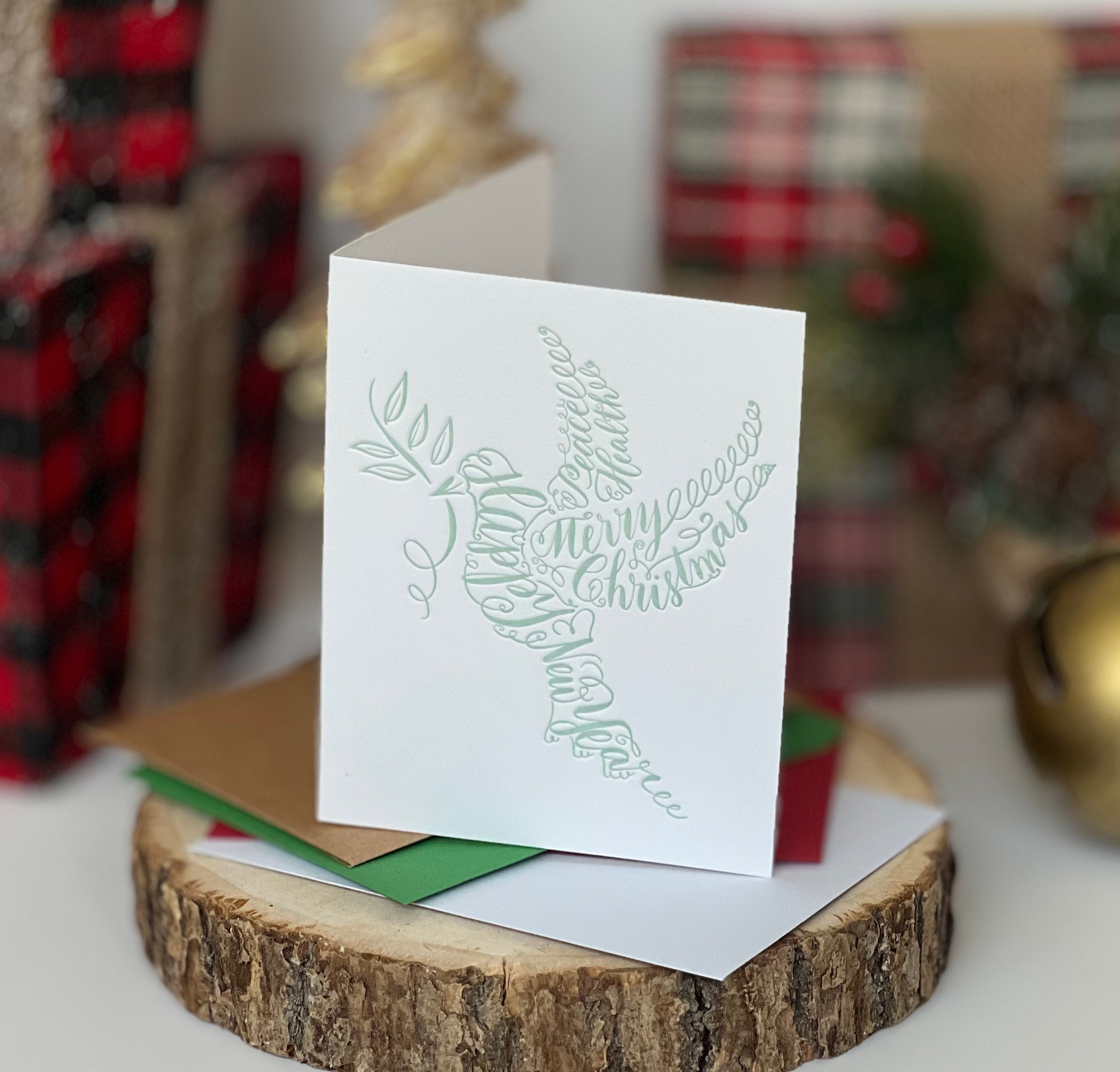 Letterpress Dove Christmas Card New Year’s Card