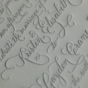 Benutzerdefinierte Kalligraphie Hochzeitseinladungen DEPOSIT