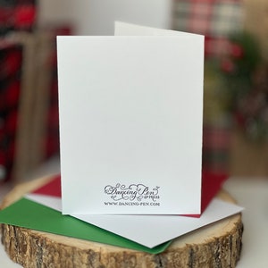 Christmas Cards Featuring Calligraphy Christmas Tree in Red Letterpress image 5