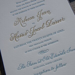 Letterpress Wedding Invitation featuring Hand Calligraphy Names and Monogram DEPOSIT image 3