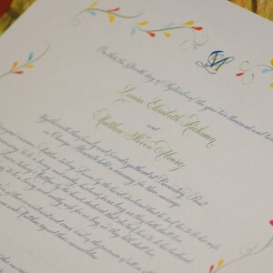 Hand Lettered Quaker Marriage Certificate featuring Hand Calligraphy Deposit imagem 5