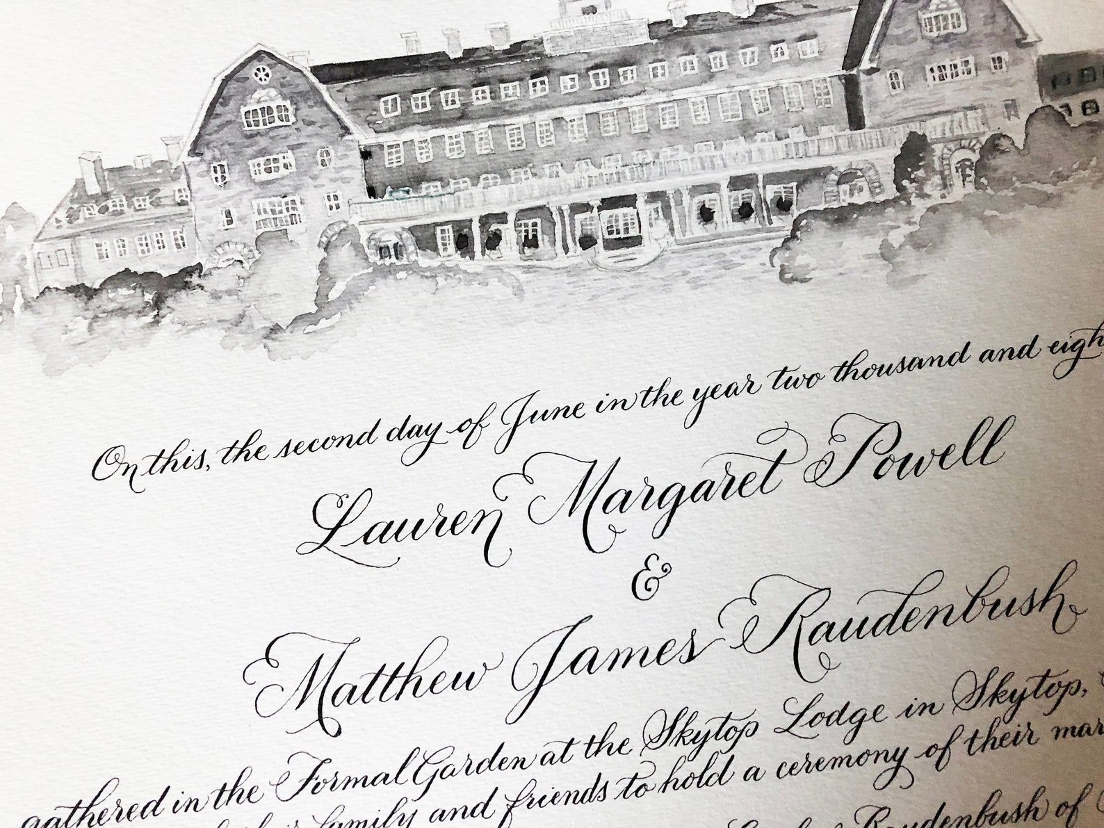 Custom Marriage Certificate Featuring Hand Calligraphy Etsy