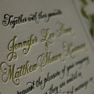 Invitación de boda impresa con caligrafía a mano DEPÓSITO