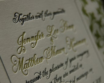 Invitación de boda impresa en tipografía con caligrafía a mano DEPÓSITO