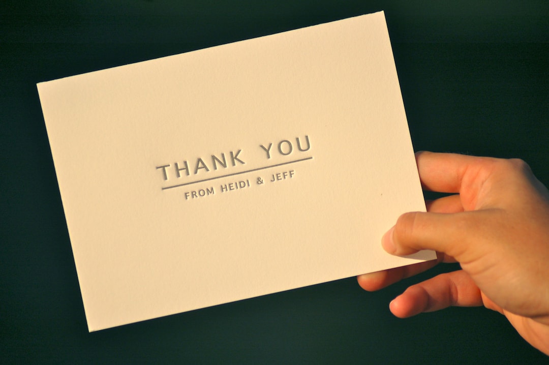 Custom Letterpress Thank You Notes DEPOSIT Etsy