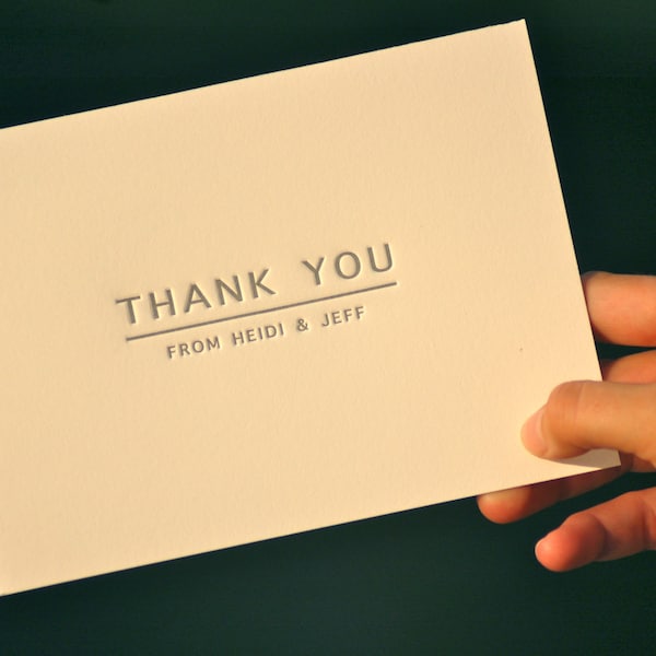 Letterpress Thank Etsy