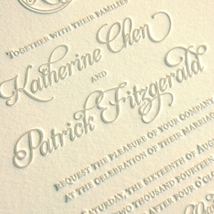 Monogram Wedding Invitations, Letterpress Invitations, Soft Gray Wedding, Custom Letterpress Wedding Invitations