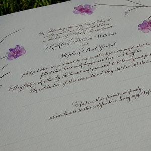 Quaker Marriage Certificate Ketubah featuring Hand Lettered Calligraphy DEPOSIT image 2