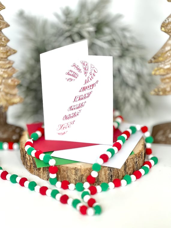 Handcrafted Candy Canes Christmas Card