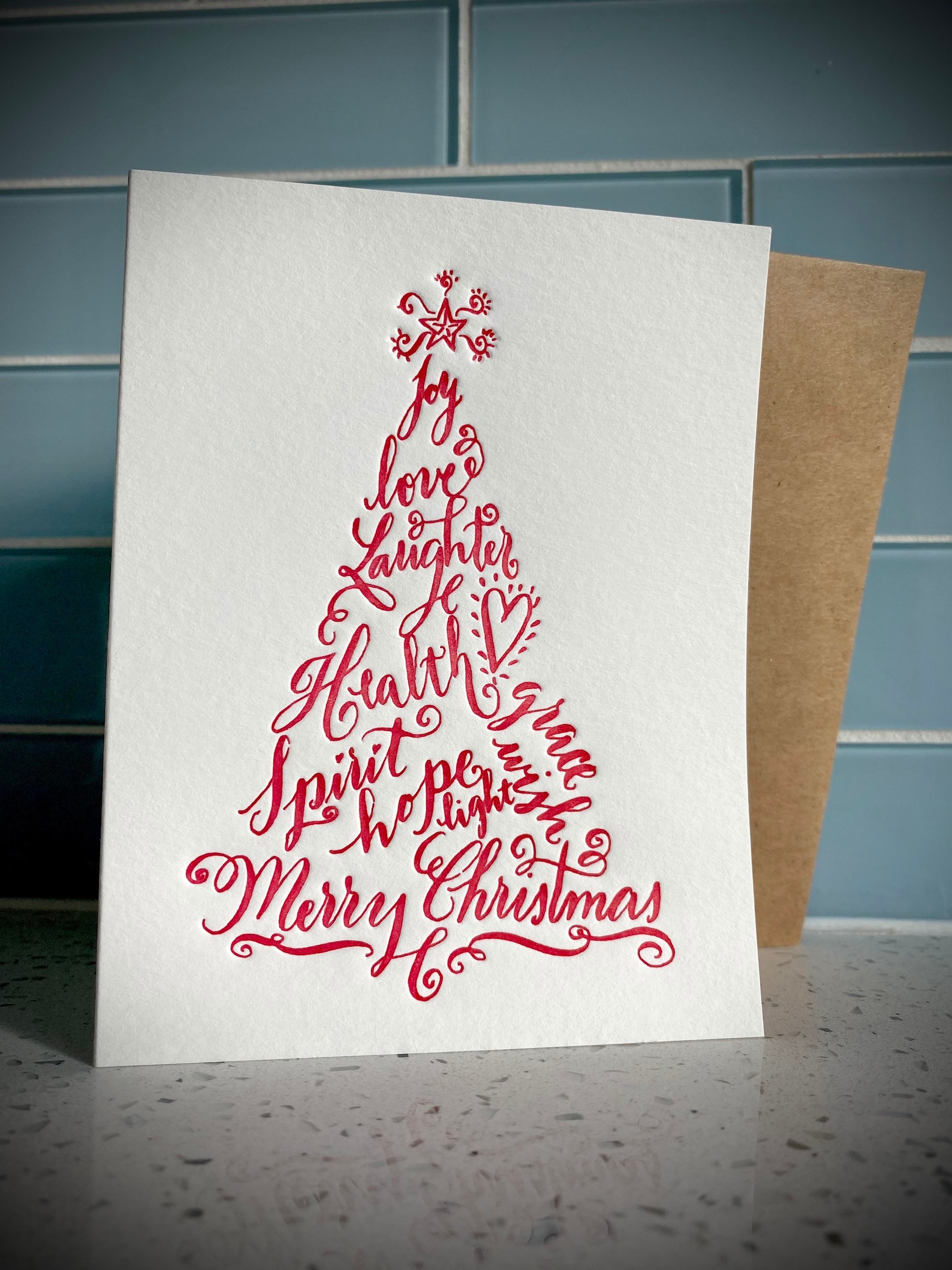 Bulk Christmas Cards Featuring Calligraphy Christmas Tree in Etsy Christmas Cards For Cheap
