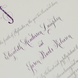"Quäker-Heiratsurkunde ""Ketubah"" mit handbeschrifteter Kalligraphie DEPOSIT."