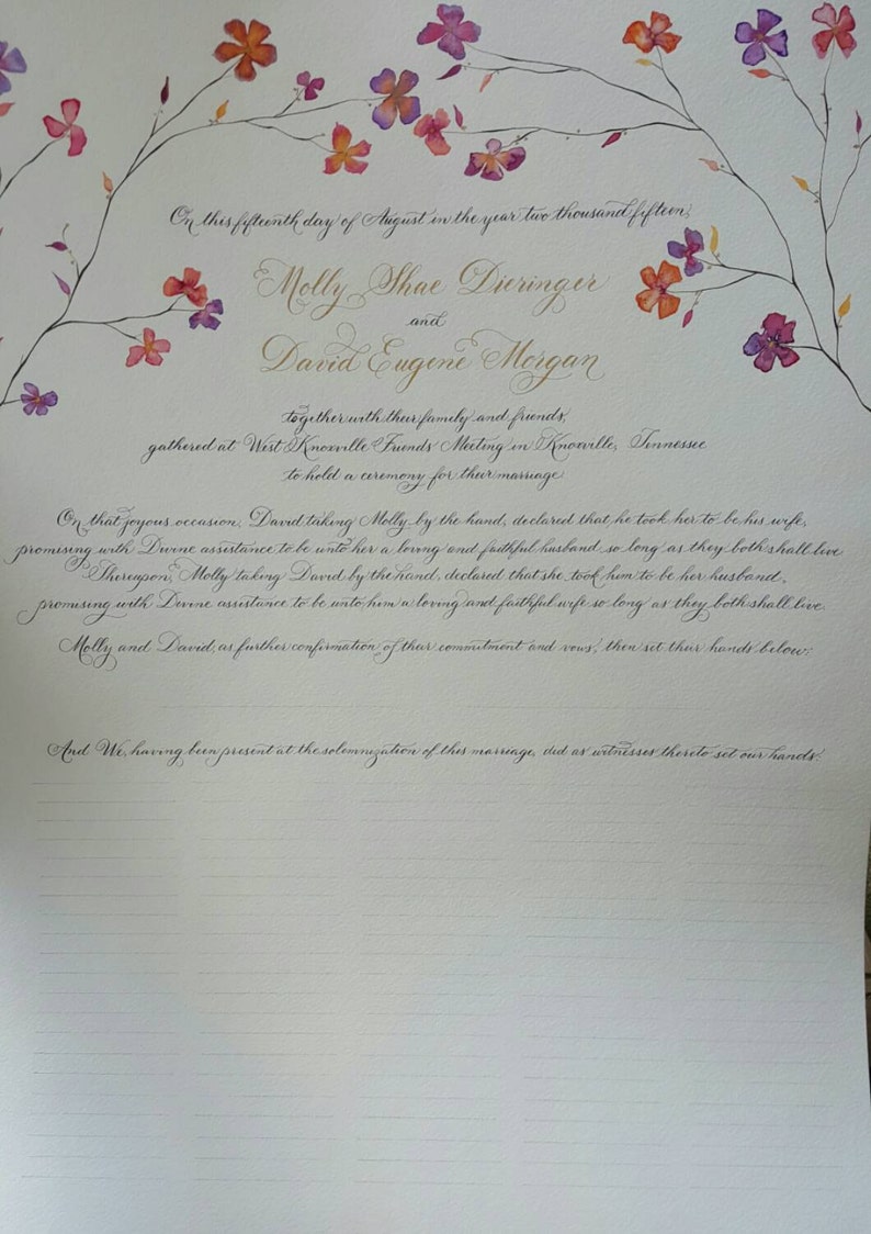 Quaker Marriage Certificate DEPOSIT image 4