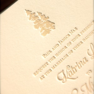 Rustic Letterpress Wedding Invitations DEPOSIT image 4