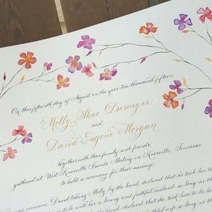 Quaker Marriage Certificate DEPOSIT image 2