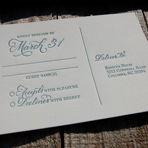 Letterpress Wedding Invitation featuring Hand Calligraphy Names and Monogram DEPOSIT image 4