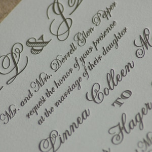 Invitaciones de boda impresas con tipografía DEPÓSITO