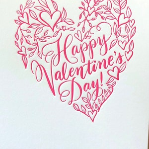 Letterpress Valentinstag Karte