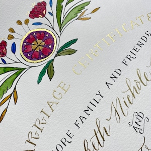 Hand Lettered Quaker Marriage Certificate featuring Hand Calligraphy Deposit imagem 7