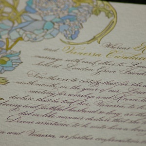 Hand Lettered Quaker Marriage Certificate featuring Hand Calligraphy Deposit imagem 1