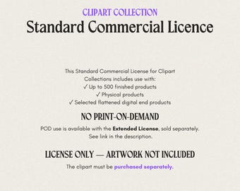 Standard Commercial License for Clipart Collection — NO POD