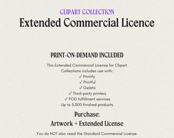 Extended Commercial License for Clipart Collection — WITH POD