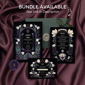 Mystical Gothic Botanical Wedding Invitation - Green & Purple Elegance - Instant Digital Download in Size 5x7, Personalize with Corjl image 7
