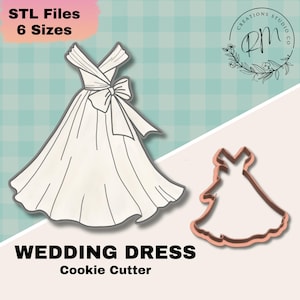 Wedding Dress Cookie Cutter STL File – 3D Printable Digital Download for Bridal Shower, Bachelorette, Wedding Sugar Cookies #24