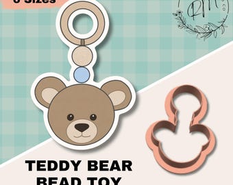 Teddy Bear Bead Toy Cookie Cutter STL File – 3D Printable (Digital Download)