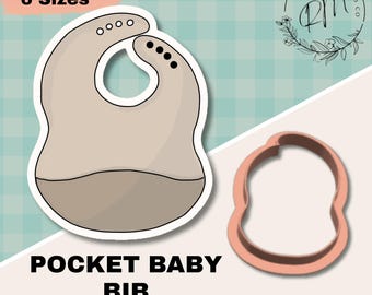 Baby Bib Cookie Cutter STL File – 3D Printable Design (Digital Download)