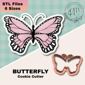 Pink Butterfly Cookie Cutter STL File | 3D Printed Butterfly Cookie Cutter | Digital Download for Spring & Baby Shower Cookies  #18