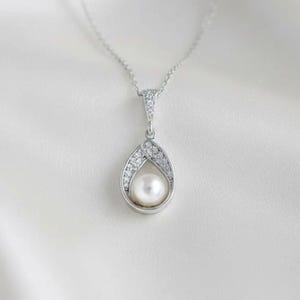 Collana da sposa con perle a goccia, ciondolo da sposa in cristallo, eleganti gioielli di perle per spose
