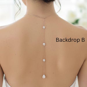 Bridal backdrop Back drop addition, Add a backdrop, Back necklace, Back jewelry, Rose gold backdrop, Long backdrop, Simple backdrop necklace