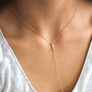 Rose gold Layering necklace Dainty Bridal necklace Bridal jewelry Long layering necklace Rose gold necklace Sterling silver necklace