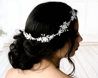 Bridal hair piece, Bridal hair vine, Bridal hair accessories, Crystal hair piece, CZ Wedding headpiece, Wedding hair piece Hair jewelry LILY