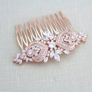 Bridal Hair Comb Crystal Hair Comb Rhinestone Headpiece Wedding Hair Accessories Crystal Veil Clip Art deco hair comb headpiece, EMMA