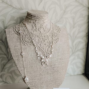 Rose gold necklace Backdrop necklace Bridal jewelry Back necklace Necklace and earring set Wedding jewelry Back jewelry Rose gold jewelry rhodium (silver)