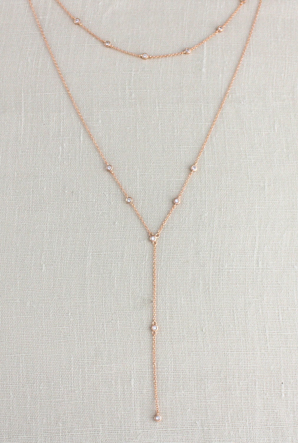 Delicate Rose gold Layering necklace Choker necklace Dainty | Etsy