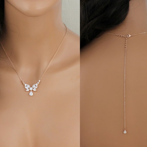 Simple Rose Gold Backdrop Necklace 