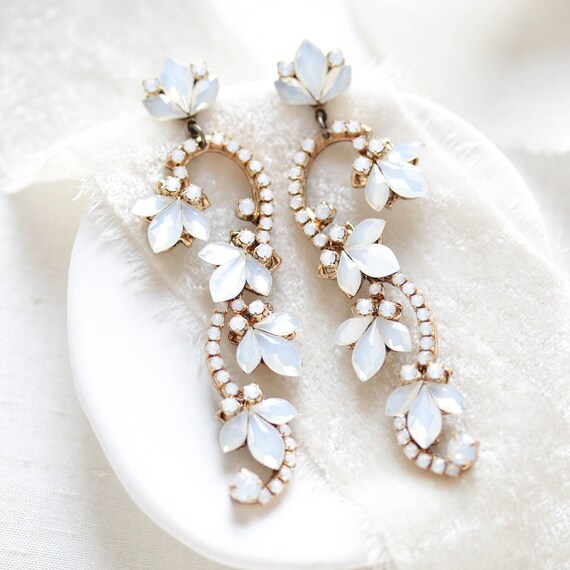 Gold Crystal Drop Earrings – stampedbysis