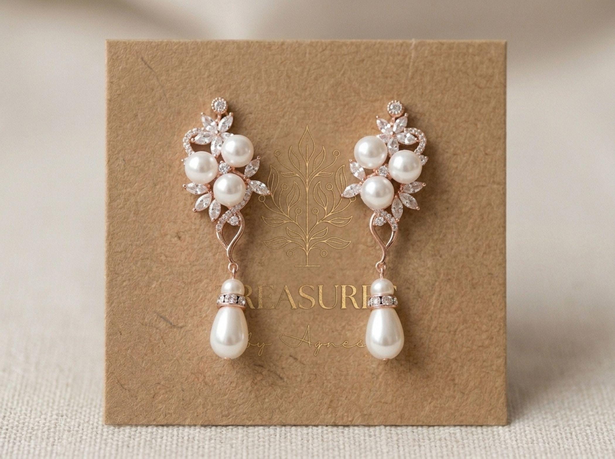 Pearl Drop Bridal Earrings