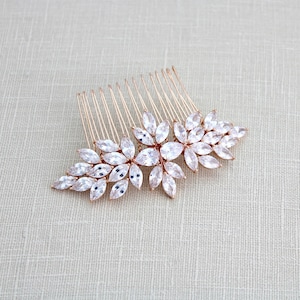 Rose gold hair comb, Bridal hair piece, Bridal hair comb, Wedding hair accessories, Bridal Crystal hair comb, Rose gold Wedding Hair piece