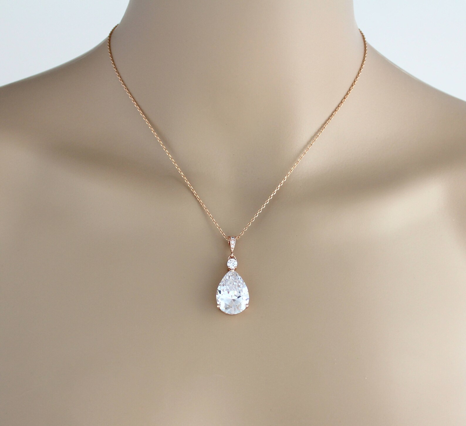 Bridal Back Necklace Rose Gold Backdrop Necklace Bridal Etsy Canada