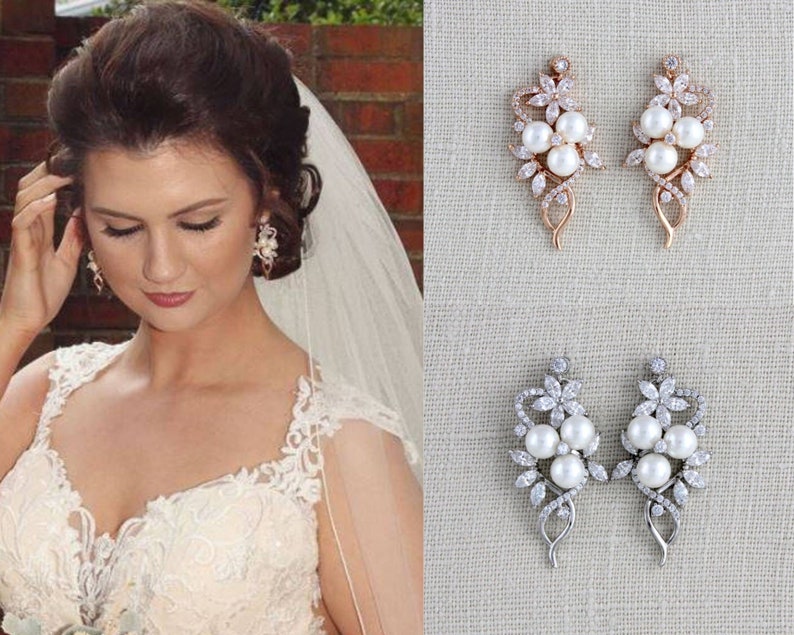 Crystal Wedding Earrings Wedding Jewelry Crystal Bridal Etsy