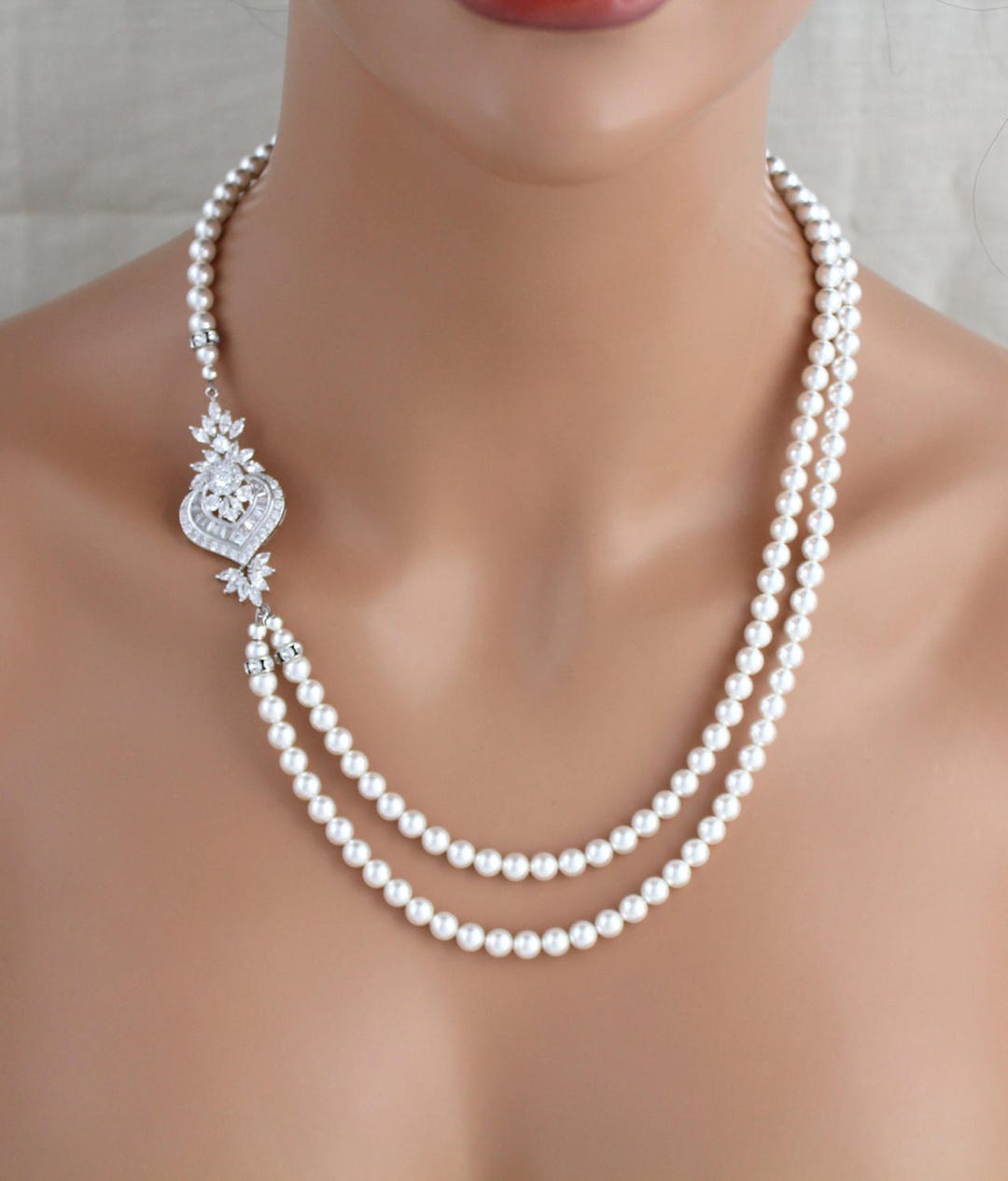 Pearl Necklace, Bridal Necklace, Bridal Jewelry, Crystal Necklace, Art Deco, Vintage Style Necklace, Statement Necklace EMMA - Etsy Pearl Necklace, Bridal Necklace, Bridal Jewelry, Crystal Necklace, Art Deco, Vintage Style Necklace, Statement Necklace EMMA - Etsy